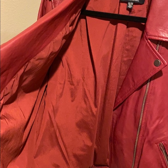 Lucky Brand Red Leather Moto Jacket - Picture 4 of 7